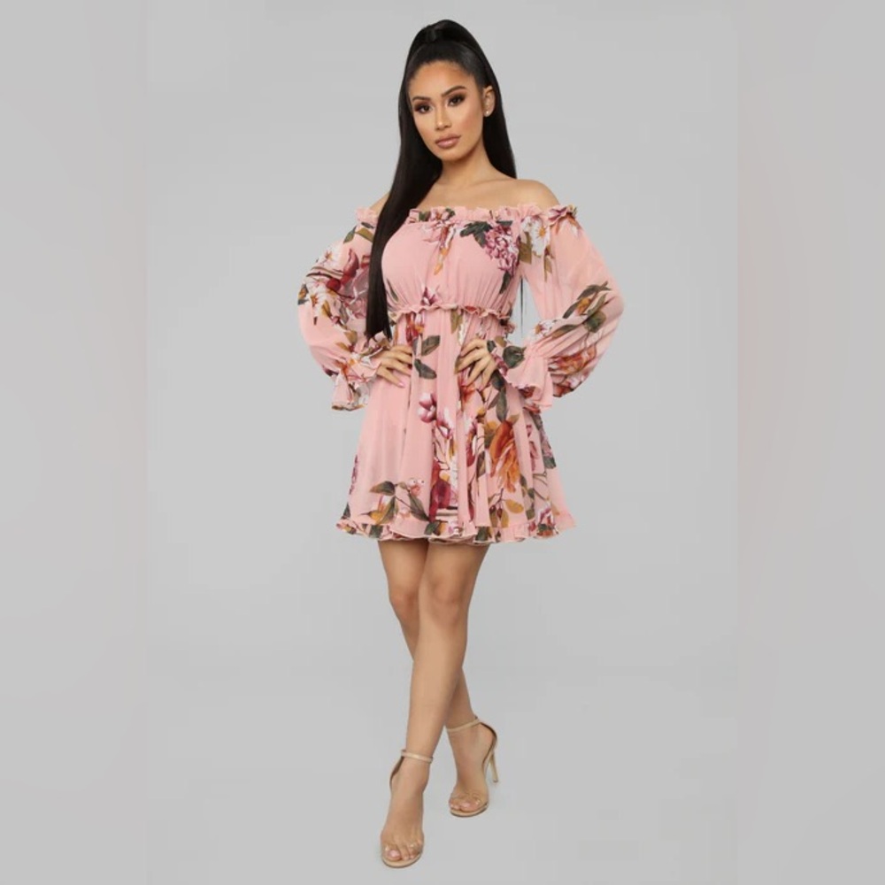 Pink Floral Mini Dress